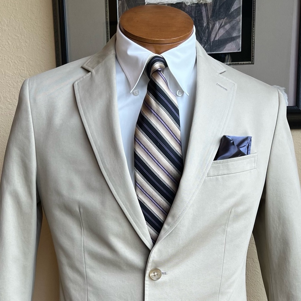 Banana Republic All Cotton Tan Jacket Size 38R Modern Fit